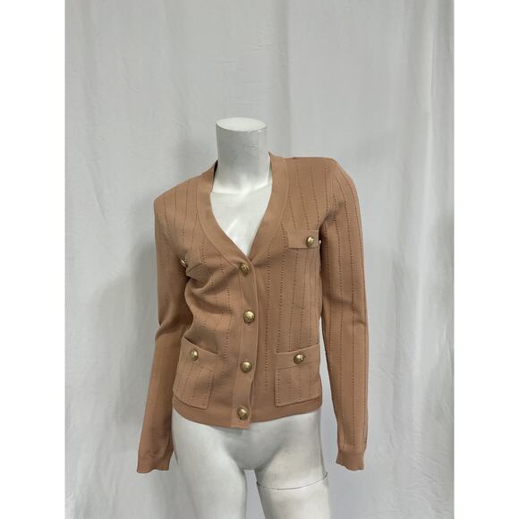 L'Agence 'Calypso' Pink Rayon Cardigan Size S - Picture 2 of 5